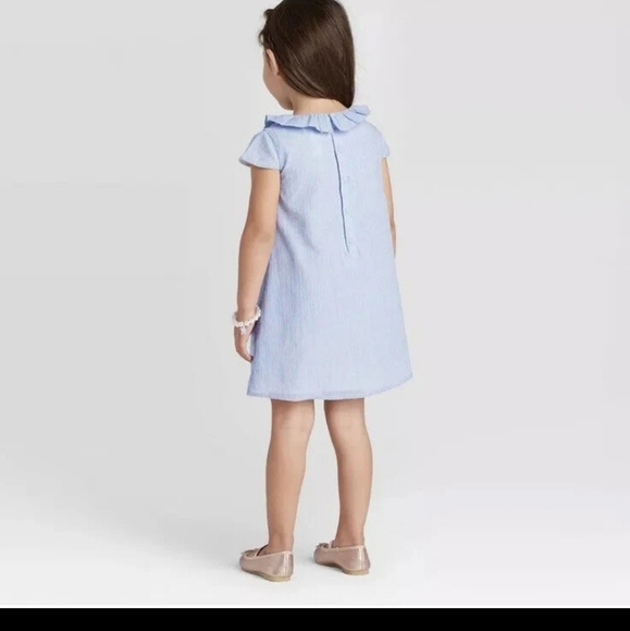 Carter's Toddler Girl  Blue Flutter Sleeve Dress Size 2t🔥5$ If You Get Bundle🔥 - Picture 2 of 5